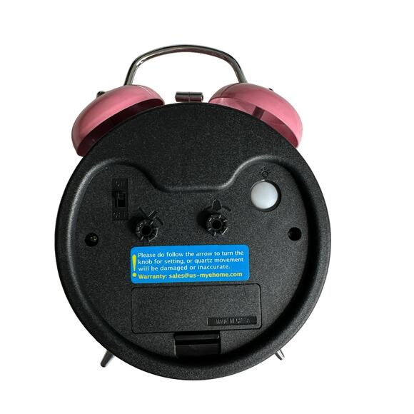 Retro Alarm Clock Bubble Gum Pink - Picture 4 of 4